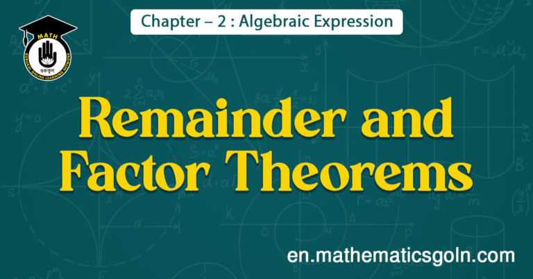 Remainder and Factor Theorems