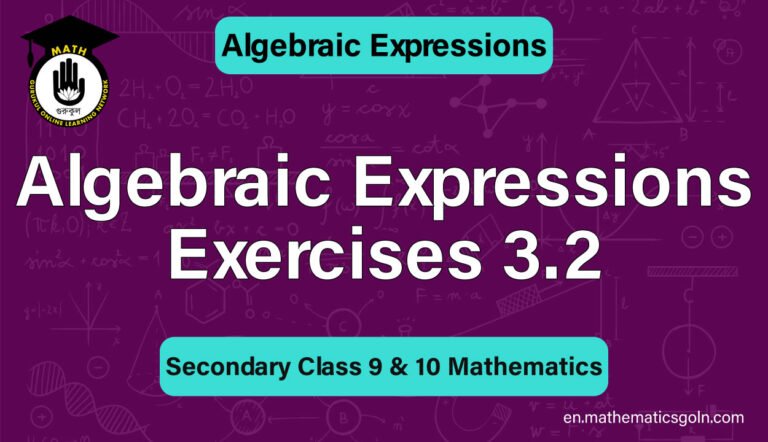 Algebraic Expressions Exercises 3.2