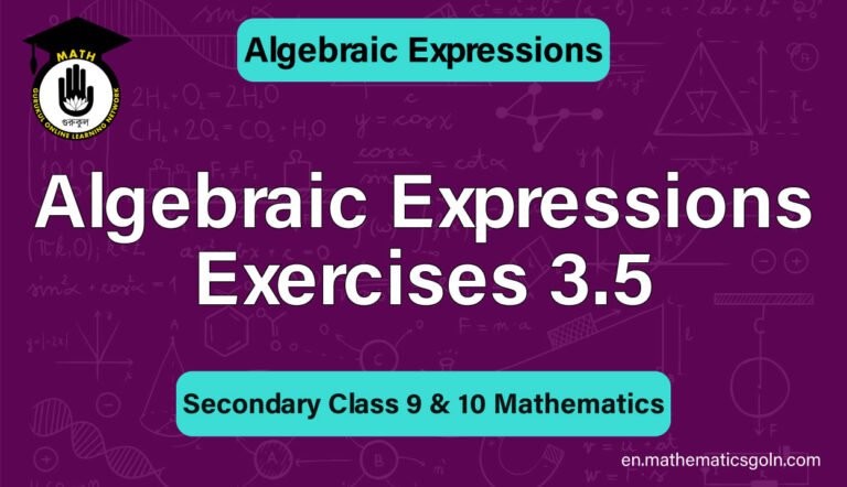 Algebraic Expressions Exercises 3.5