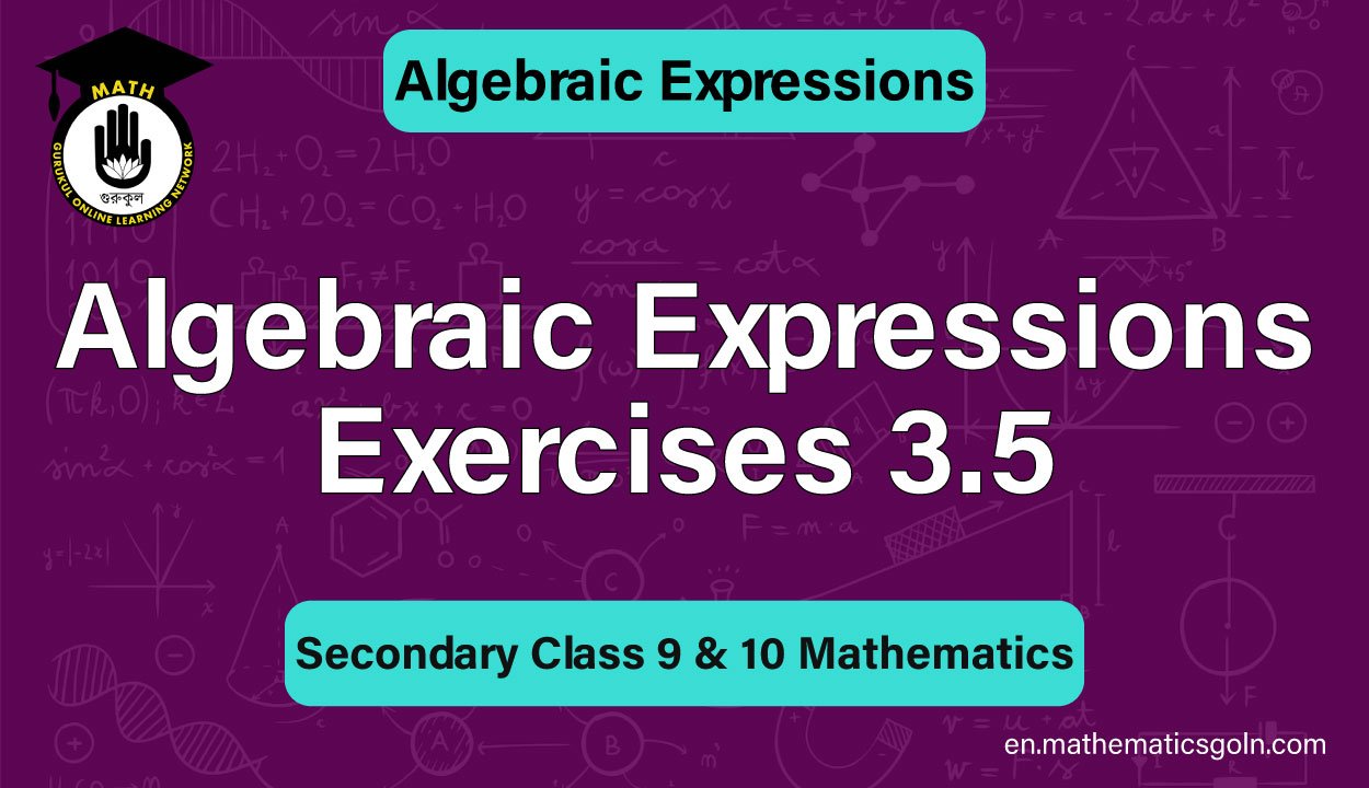 Algebraic Expressions Exercises 3.5