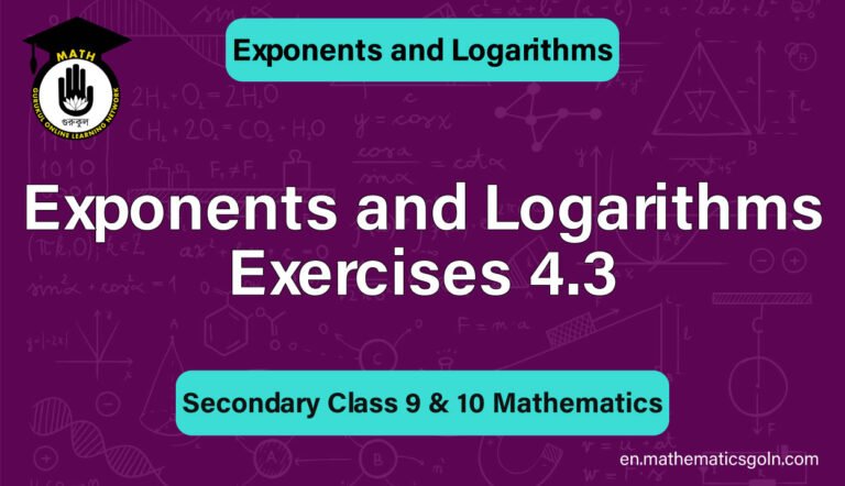 Exponents and Logarithm Exercises 4.3