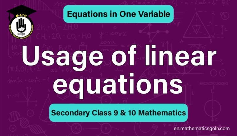 Usage of linear equations