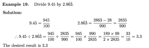 Multiplication and division of repeating decimal fractions