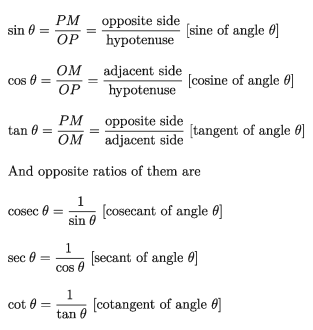 Trigonometric ratios of an acute angle